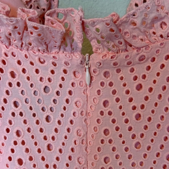 Free People x C/MEO Collective Sherbet Pink Embroidered Eyelet Dress NWT Large - Picture 5 of 10
